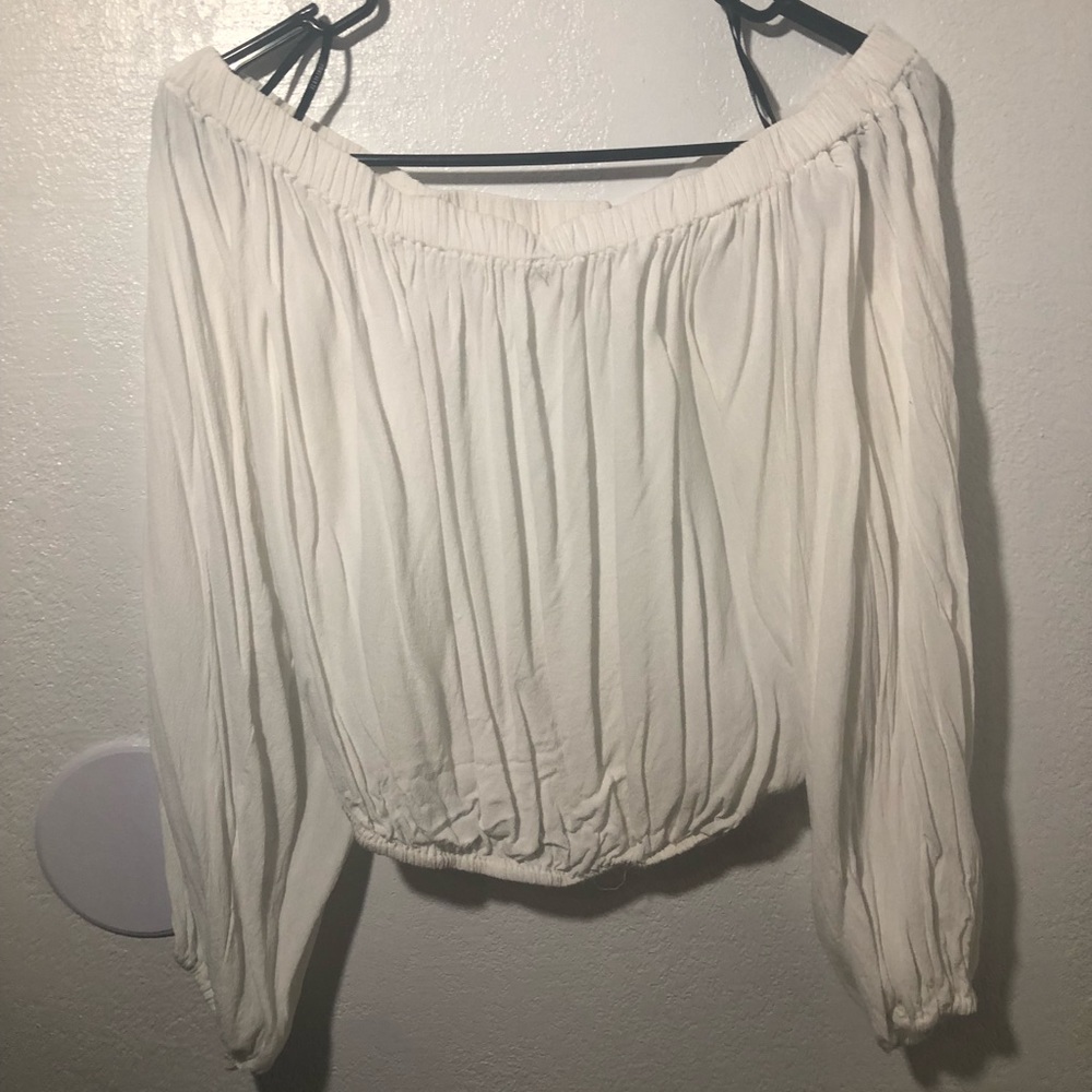 White off the shoulder shirt